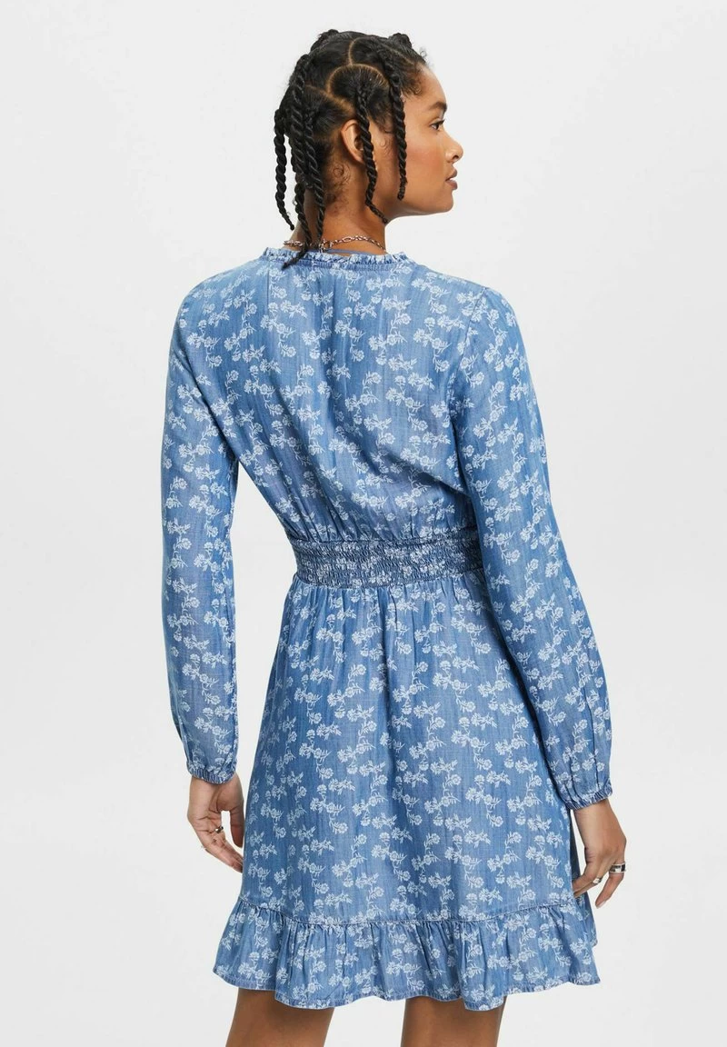 Edc By Esprit MIT FLORALEM PRINT - Jeanskleid - Blue Medium Washed New – Bild 3