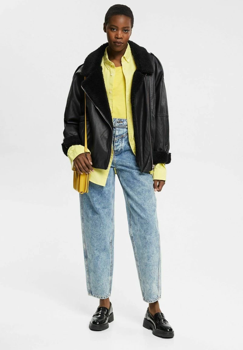 Edc By Esprit SLUB ROUND NECK - T-Shirt Basic - Light Yellow – Bild 6