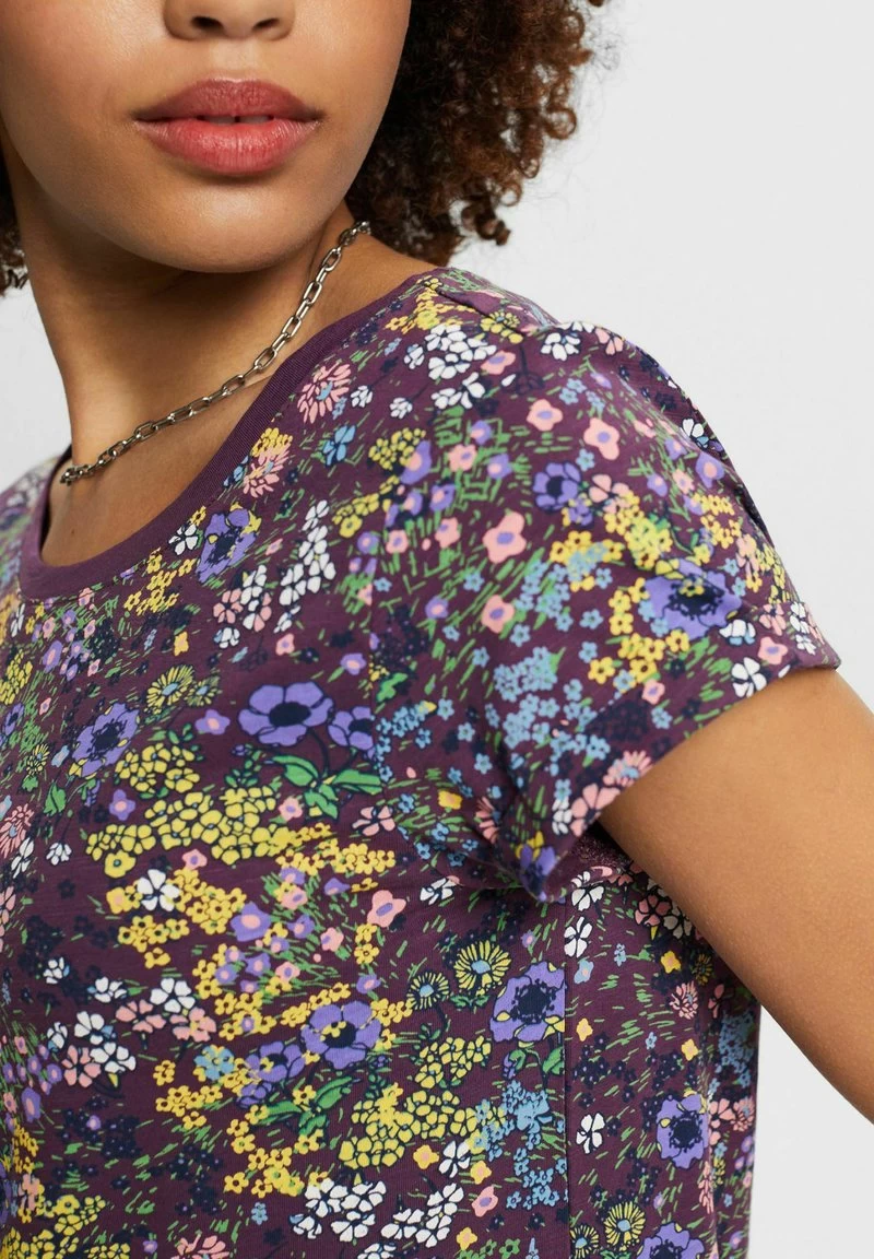 Edc By Esprit F SUS AOP SLUB - T-Shirt Print - Dark Purple – Bild 4