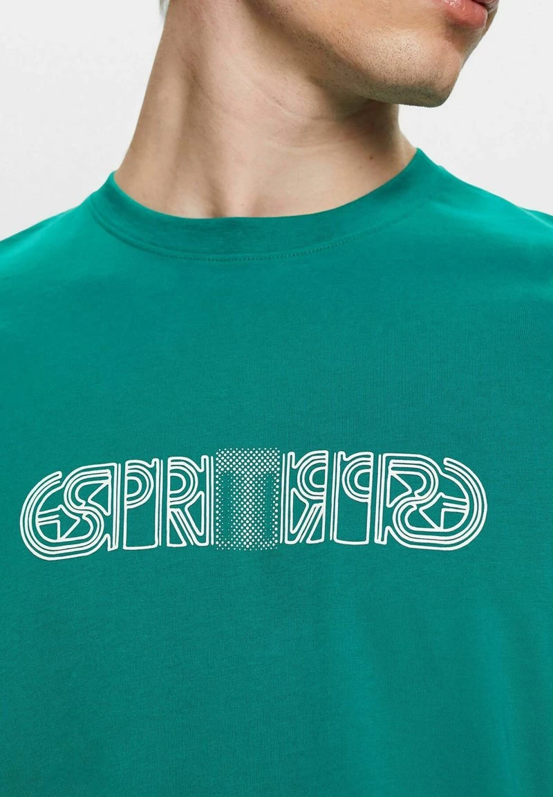 Edc By Esprit MIT LOGO-PRINT IN LOCKERER PASSFORM - T-Shirt Print - Emerald Green – Bild 5