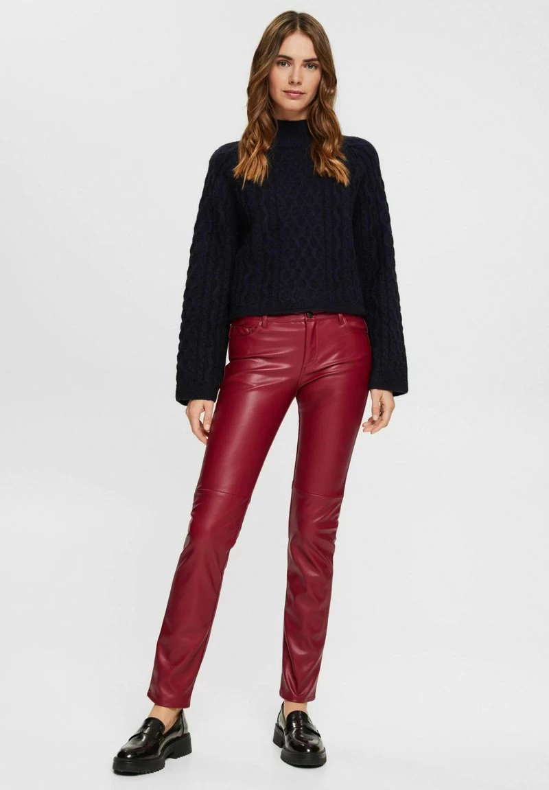 Edc By Esprit MIT MITTELHOHEM BUND UND GERADEM BEIN - Stoffhose - Cherry Red – Bild 6