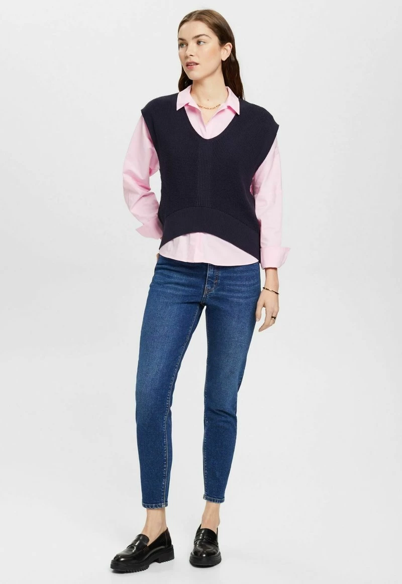 Edc By Esprit TANK MIT V-AUSSCHNITT - Strickpullover - Navy – Bild 2