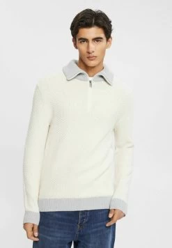 Edc By Esprit MIT KURZEM REISSVERSCHLUSS - Strickpullover - Ice