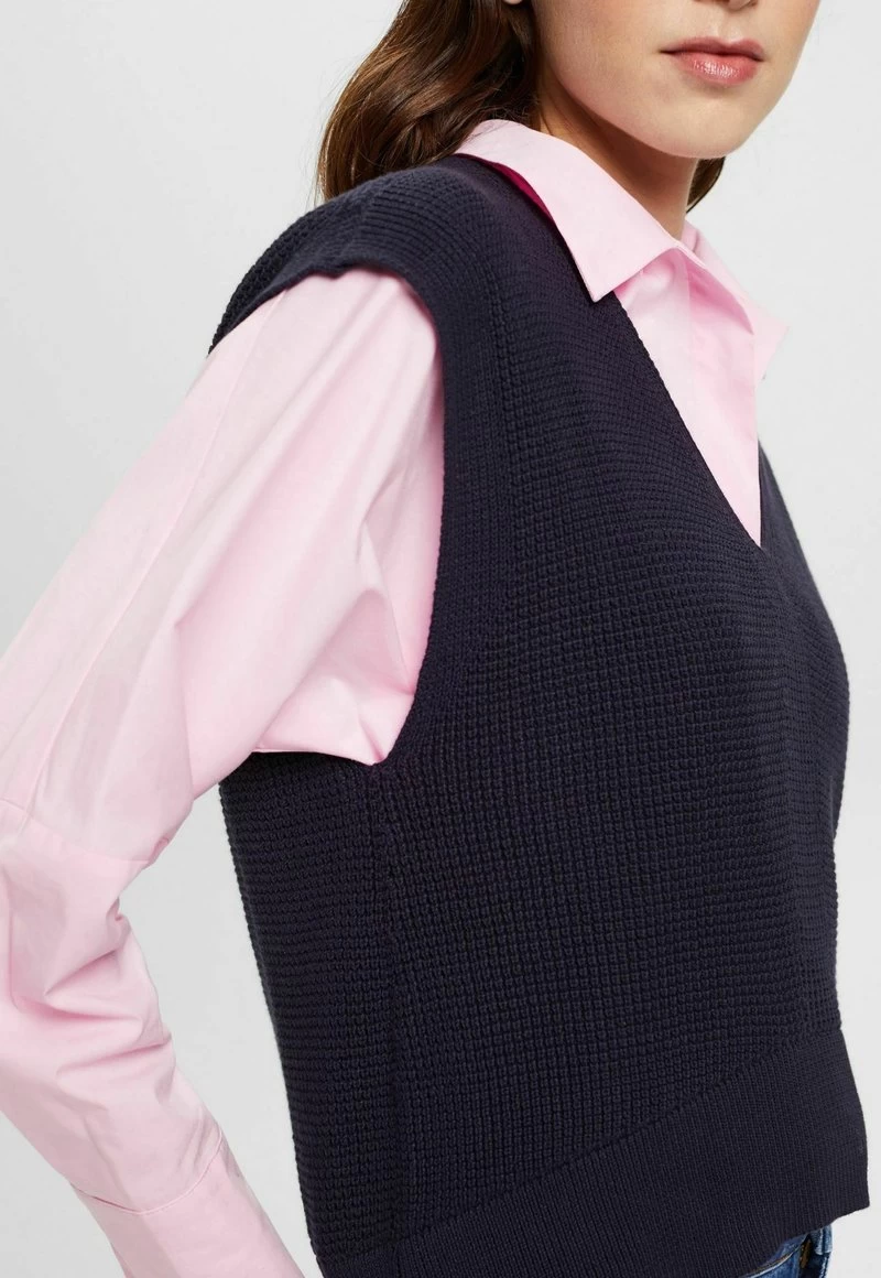 Edc By Esprit TANK MIT V-AUSSCHNITT - Strickpullover - Navy – Bild 4