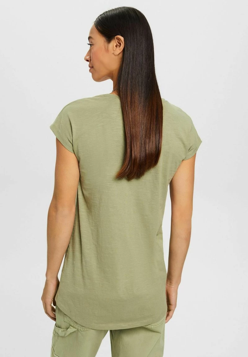 Edc By Esprit MIT U BOOTAUSSCHNITT - T-Shirt Basic - Light Khaki – Bild 3