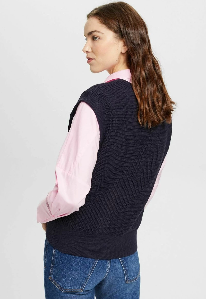 Edc By Esprit TANK MIT V-AUSSCHNITT - Strickpullover - Navy – Bild 3