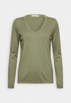 Edc By Esprit V NECK - Strickpullover - Light Khaki