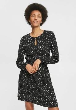 Edc By Esprit MIT ALLOVER-MUSTER - Freizeitkleid - Black