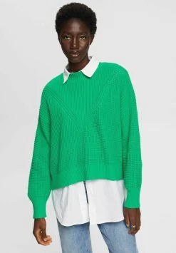 Edc By Esprit MIT MOCKNECK - Strickpullover - Light Green