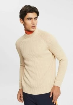 Edc By Esprit MIT KURZEM STEHKRAGEN - Strickpullover - Light Beige