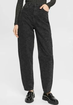 Edc By Esprit BANANA - Jeans Straight Leg - Black Dark Washed