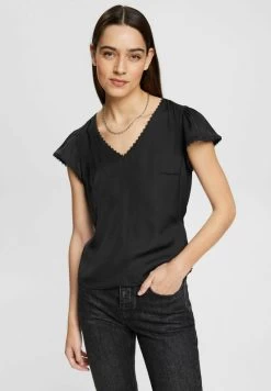 Edc By Esprit KURZARM - Bluse - Black