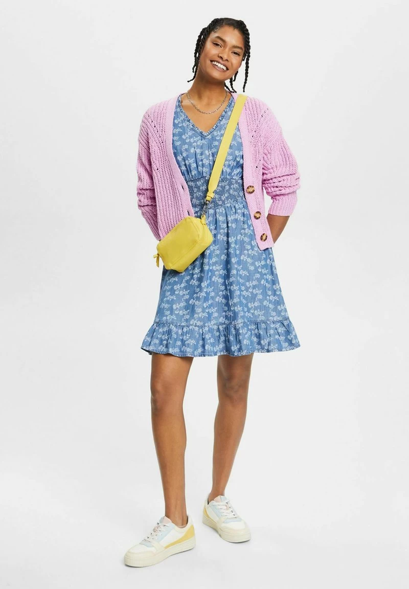 Edc By Esprit MIT FLORALEM PRINT - Jeanskleid - Blue Medium Washed New – Bild 2