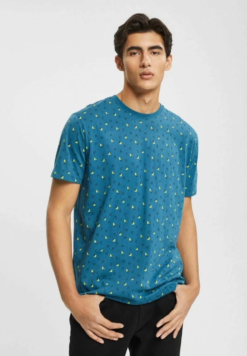 Edc By Esprit EDC REGULAR FIT - T-Shirt Print - Dark Turquoise