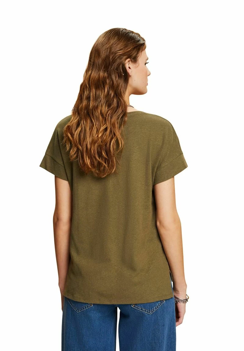 Edc By Esprit MIT V AUSSCHNITT - T-Shirt Basic - Khaki Green – Bild 3