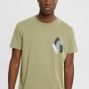 Edc By Esprit MIT PRINT AUF BRUSTHÖHE - T-Shirt Print - Light Khaki