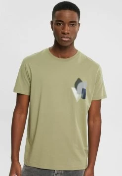 Edc By Esprit MIT PRINT AUF BRUSTHÖHE - T-Shirt Print - Light Khaki