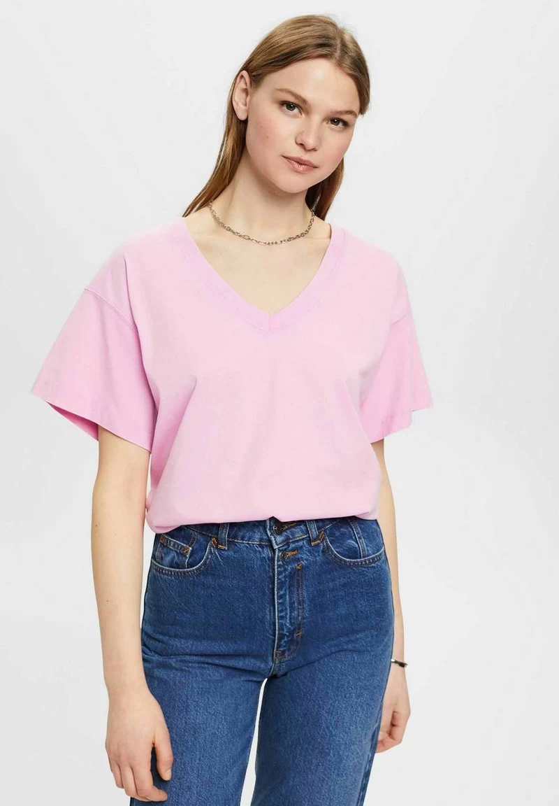 Edc By Esprit MIT V AUSSCHNITT - T-Shirt Basic - Lilac