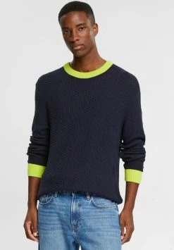 Edc By Esprit STRUKTUR - Strickpullover - Navy