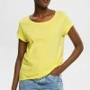 Edc By Esprit SLUB ROUND NECK - T-Shirt Basic - Light Yellow